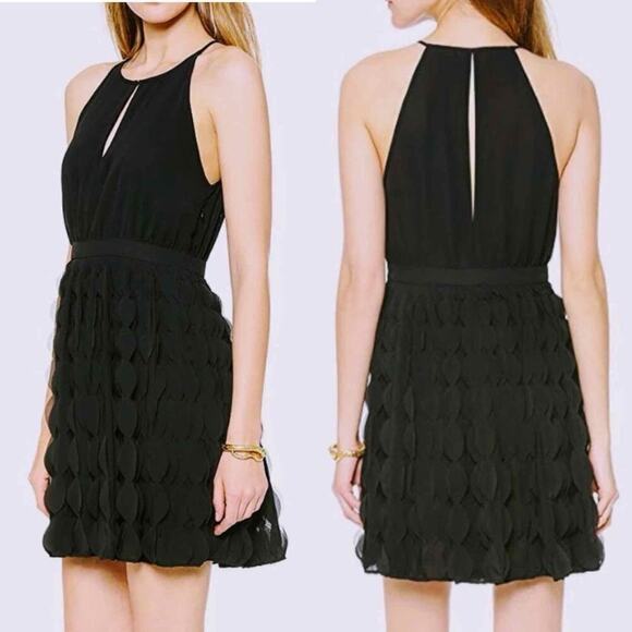 Diane Von Furstenberg DVF Gia Black Ruffle Skirt Cocktail Dress Size 8 Formal - Picture 9 of 13